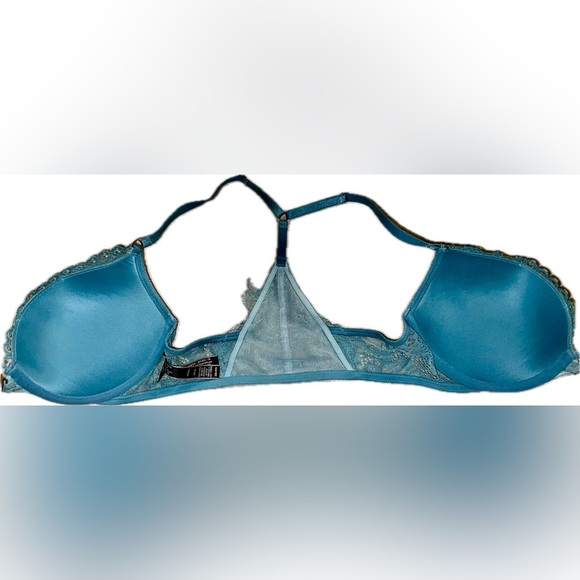 Victoria’s Secret Size 32D /E70 Bra front Closure Racer Sexy back push up Teal - Picture 4 of 9